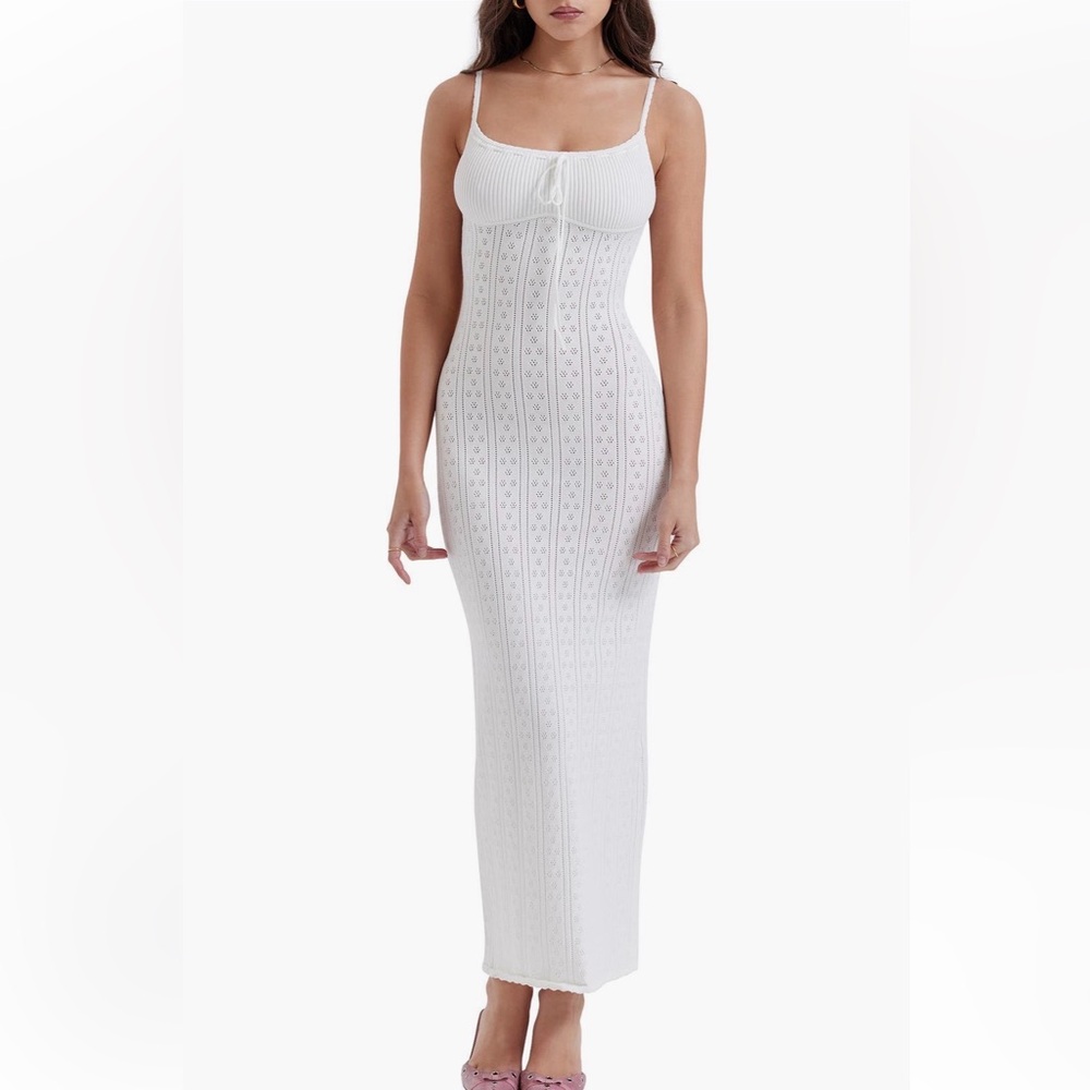 House Of Cb Myla Pointelle Maxi Sweater Dress